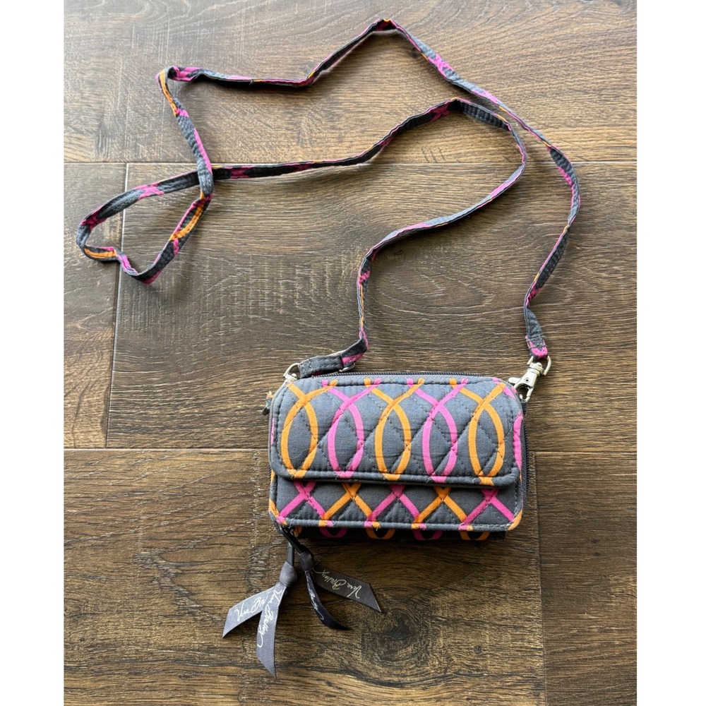 Vera Bradley Jazzy‎ Swirls All In One Crossbody Wallet/Wristlet/Phone Purse